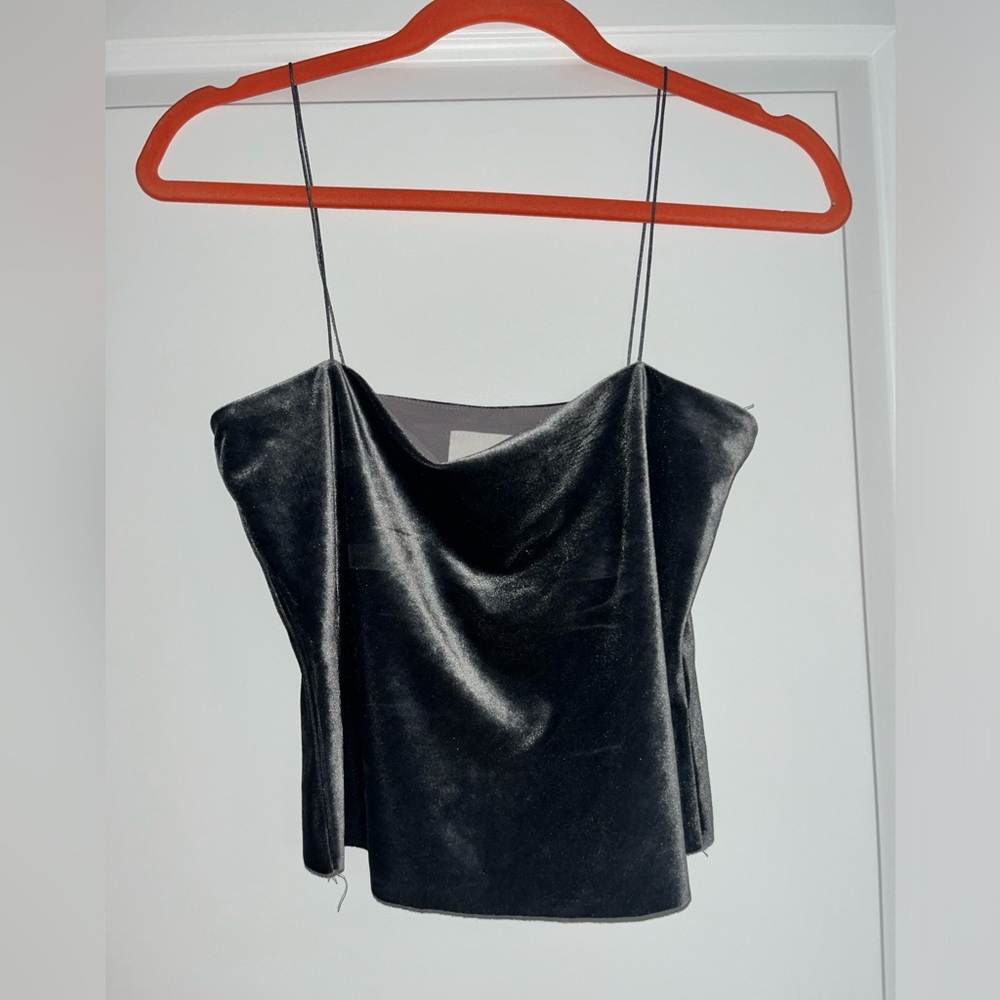 Gray velour top